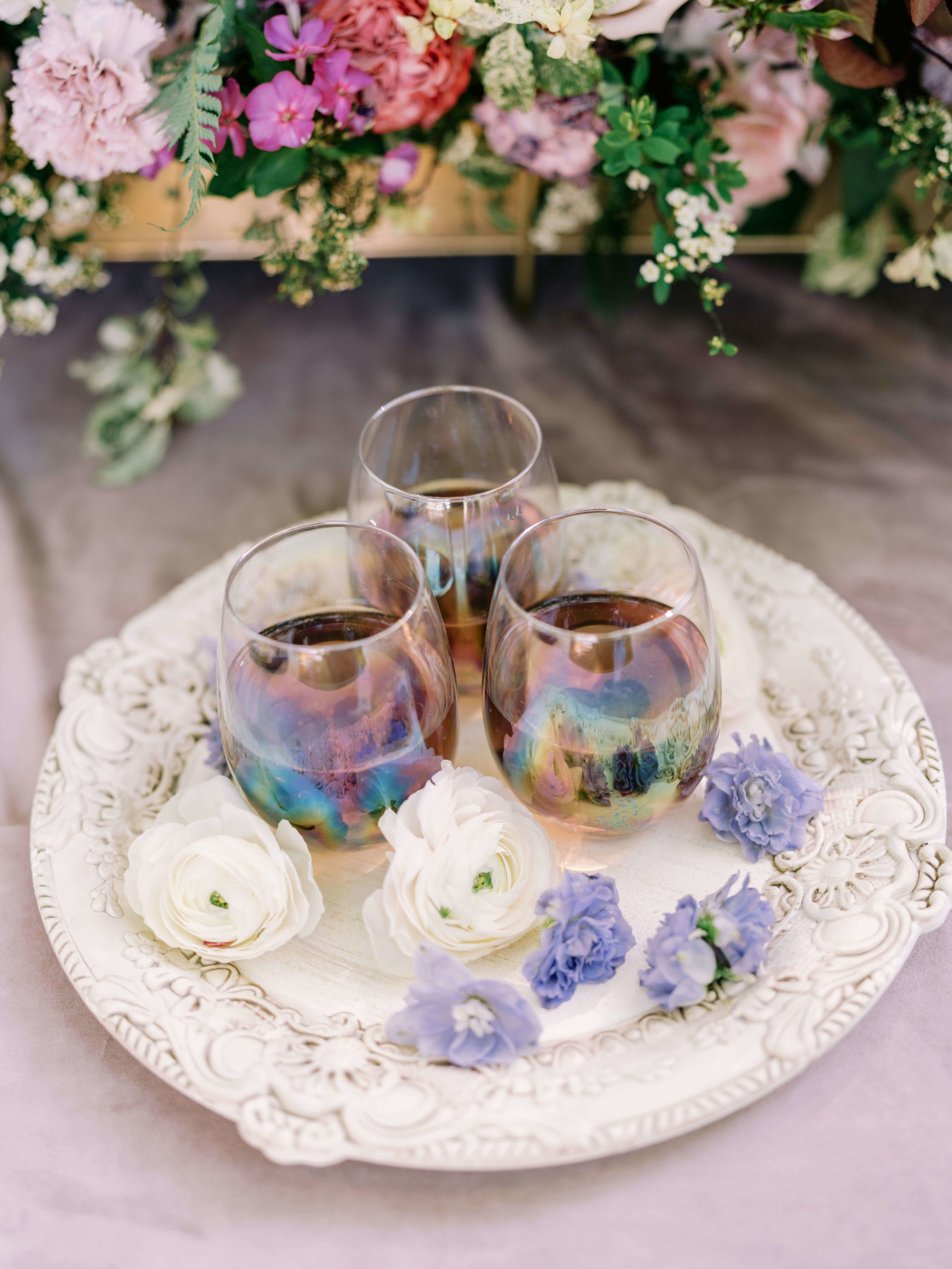 purple cocktails at Paletta Mansion wedding